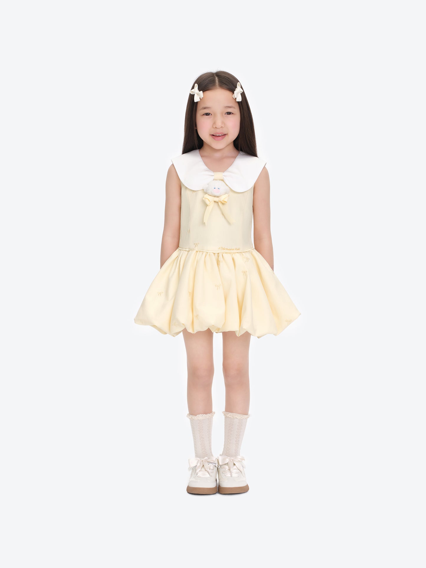 13DE MARZO BabyBear Bow Bubble Dress Yellow