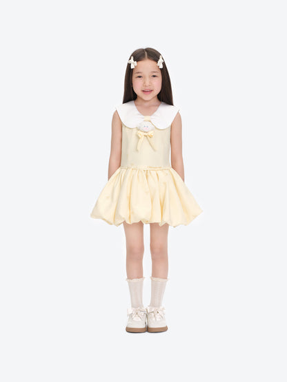13DE MARZO BabyBear Bow Bubble Dress Yellow
