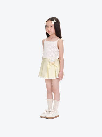13DE MARZO BabyBear Pleated Skirt Yellow