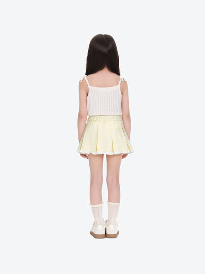 13DE MARZO BabyBear Pleated Skirt Yellow