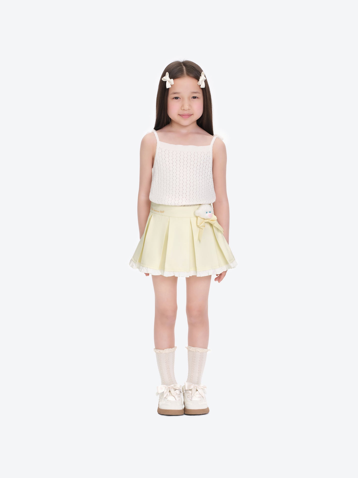 13DE MARZO BabyBear Pleated Skirt Yellow