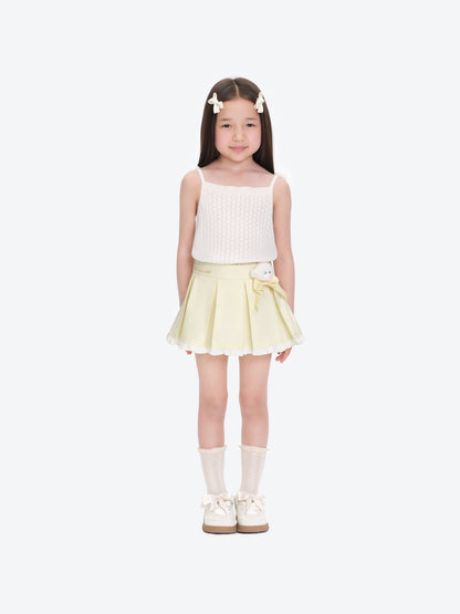 13DE MARZO BabyBear Pleated Skirt Yellow
