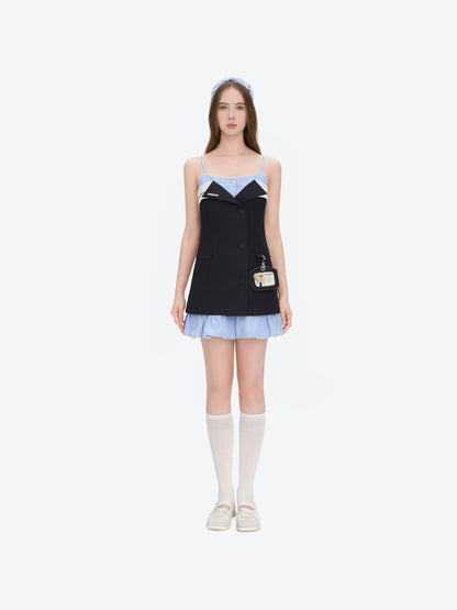 13DE MARZO Two-piece Style Blazer with Badge Dress Navy Blue - 13DE MARZO