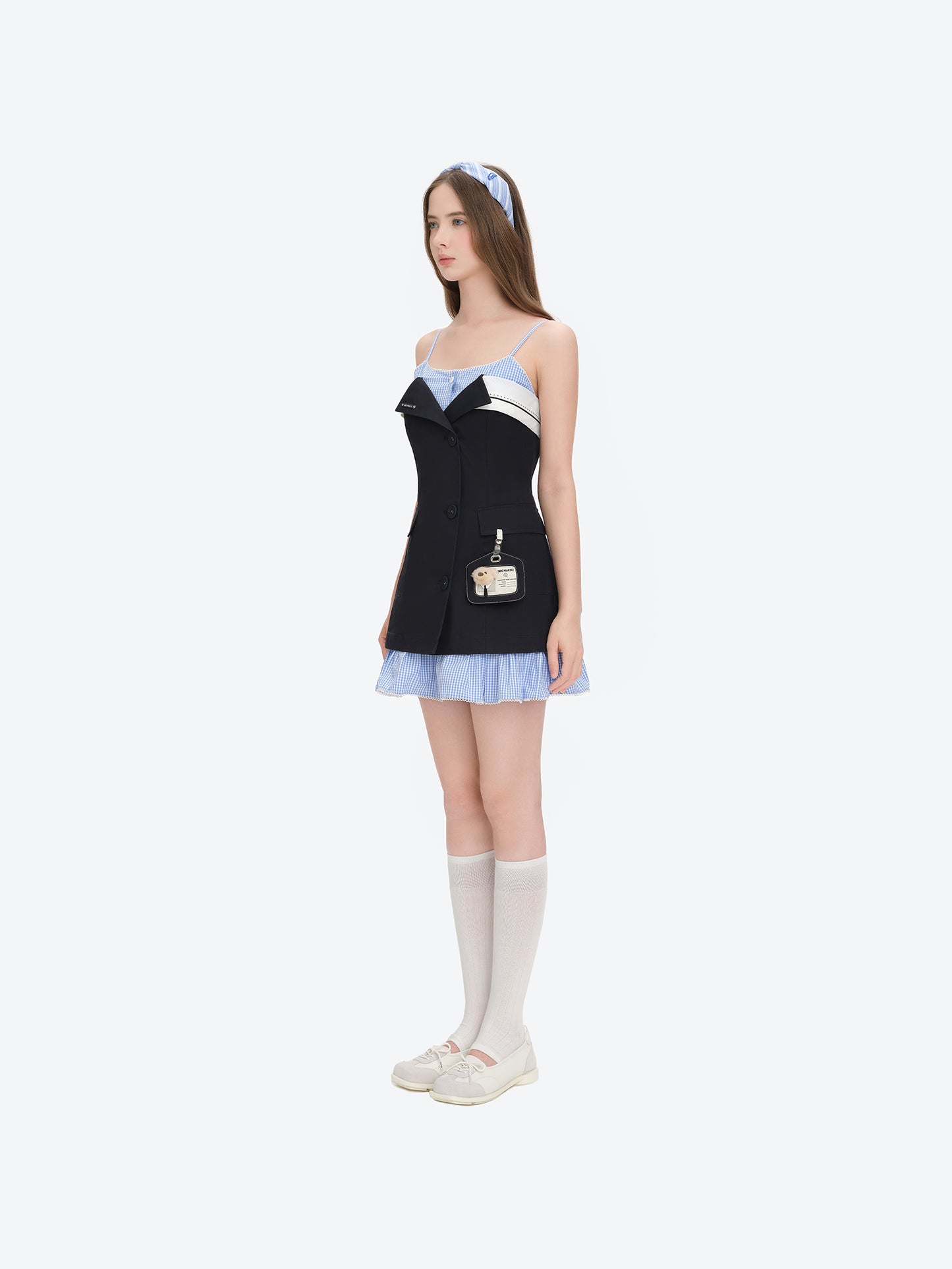 13DE MARZO Two-piece Style Blazer with Badge Dress Navy Blue - 13DE MARZO
