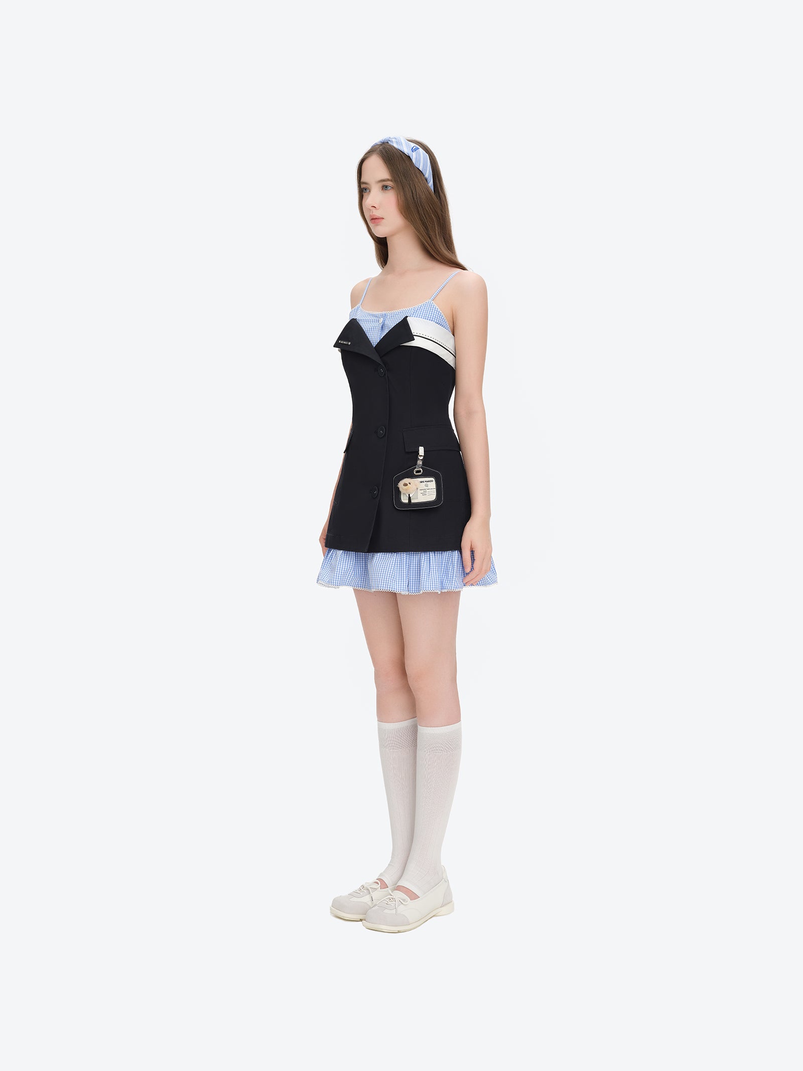 13DE MARZO Two-piece Style Blazer with Badge Dress Navy Blue - 13DE MARZO