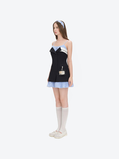 13DE MARZO Two-piece Style Blazer with Badge Dress Navy Blue - 13DE MARZO