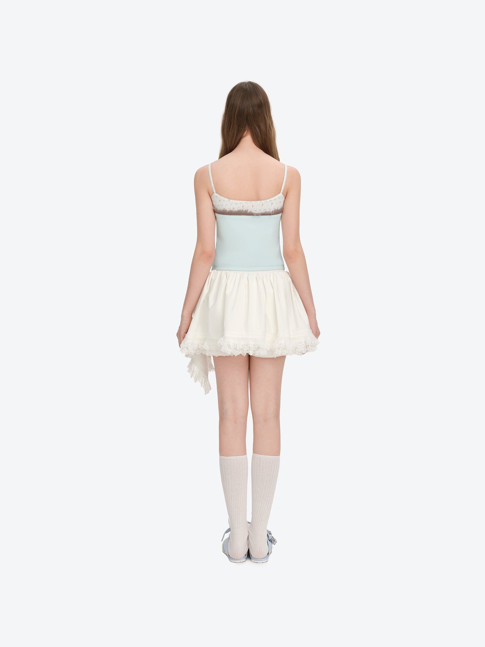 13DE MARZO | Two-piece Style Fringe Camisole Blue
