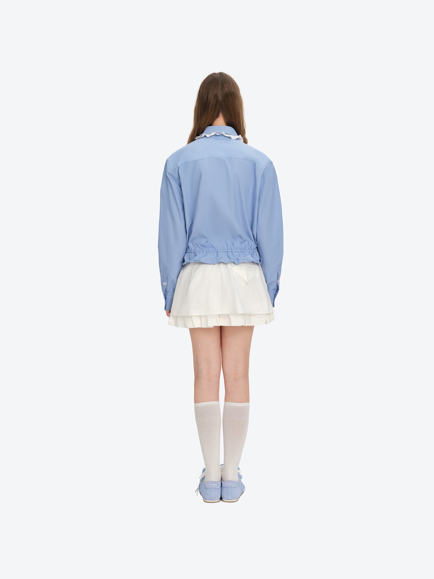 13DE MARZO Smocked Ruffle Trim Blouse