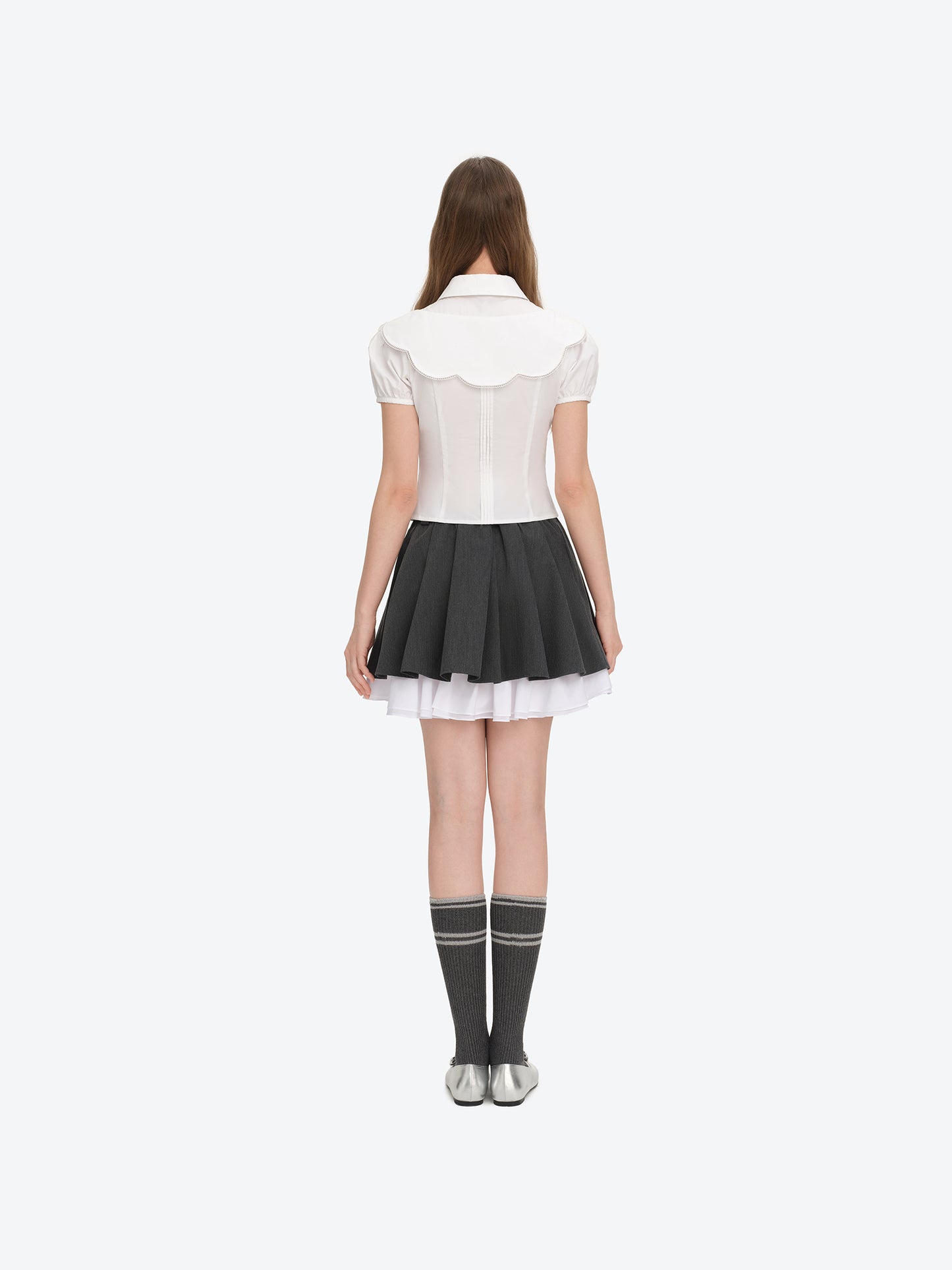 13DE MARZO Patchwork Two-Piece Style Shirt White - 13DE MARZO