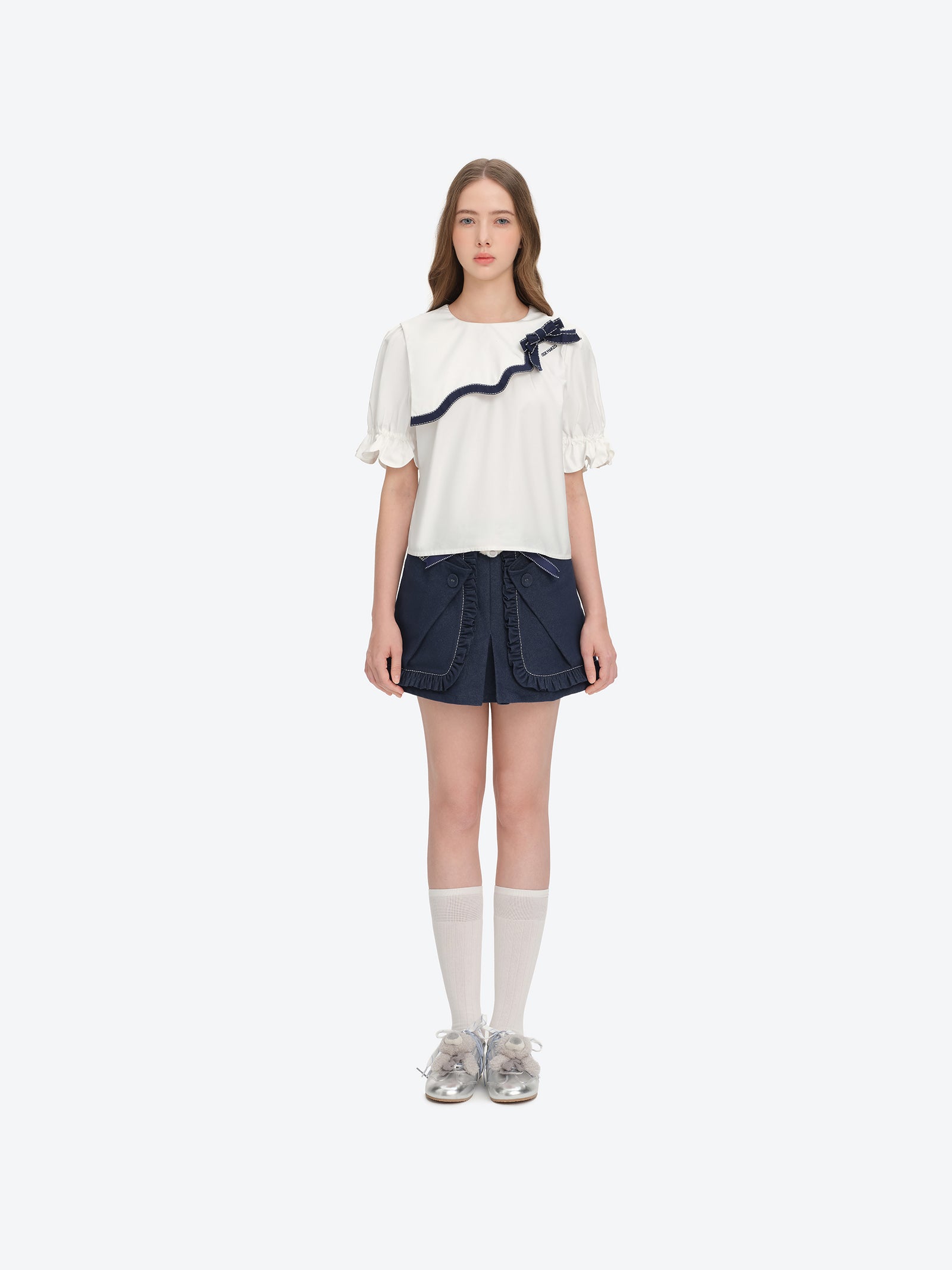 13DE MARZO Bow Tie Blouse - 13DE MARZO