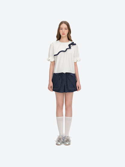 13DE MARZO Bow Tie Blouse - 13DE MARZO