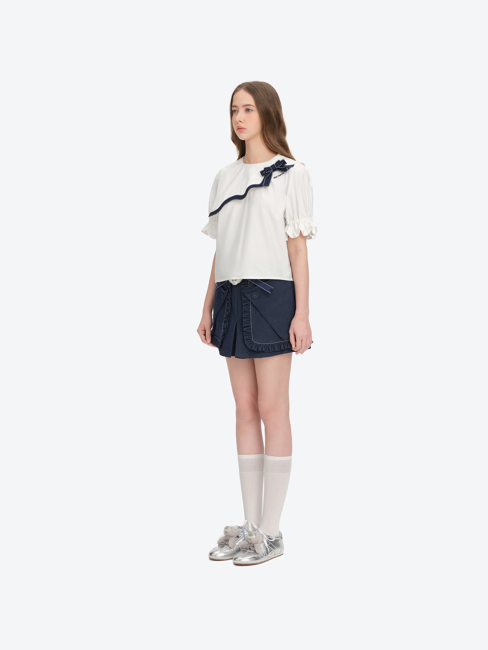13DE MARZO Bow Tie Blouse - 13DE MARZO