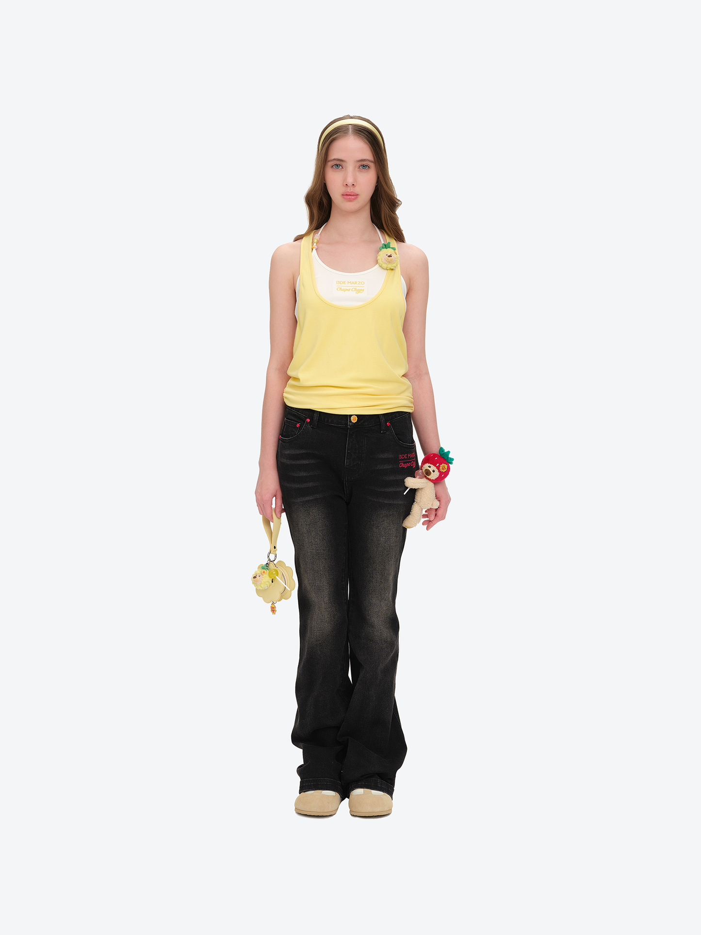 13DE MARZO Bear Slim-Fit Jeans Black - 13DE MARZO