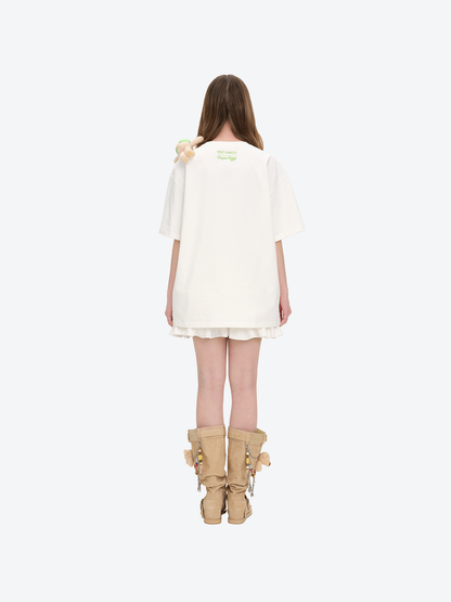 13DE MARZO Denim Flip-Flop Stacked Boots Khaki