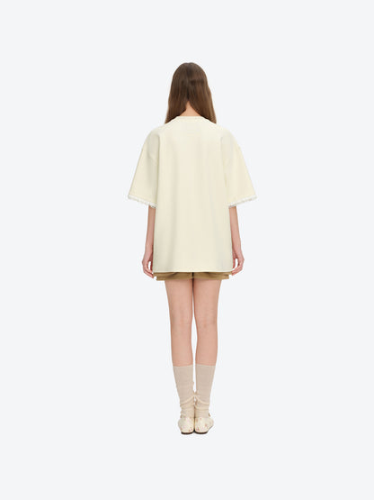 13DE MARZO Bouquet Bear Print T-shirt Yellow