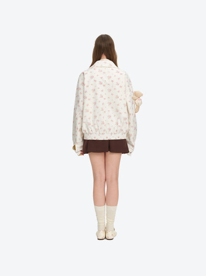 13DE MARZO Reversible Floral Print Jacket Yellow