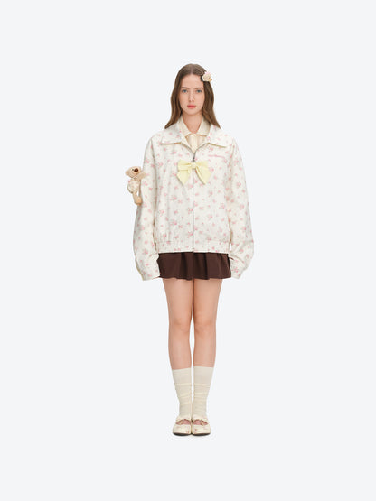 13DE MARZO Reversible Floral Print Jacket Yellow