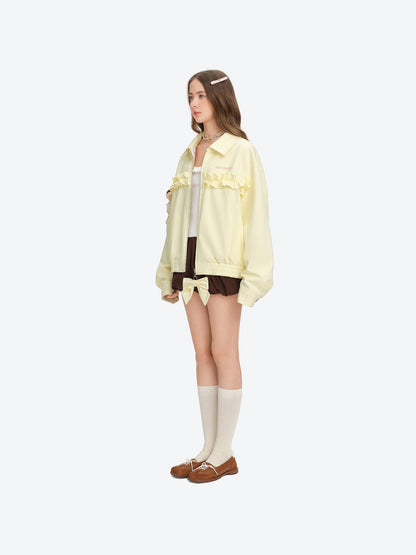 13DE MARZO Reversible Floral Print Jacket Yellow