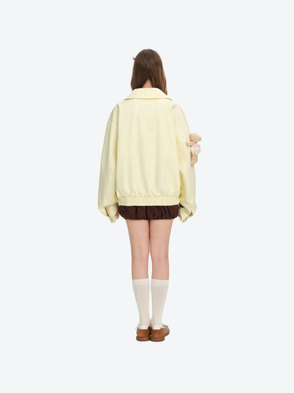 13DE MARZO Reversible Floral Print Jacket Yellow
