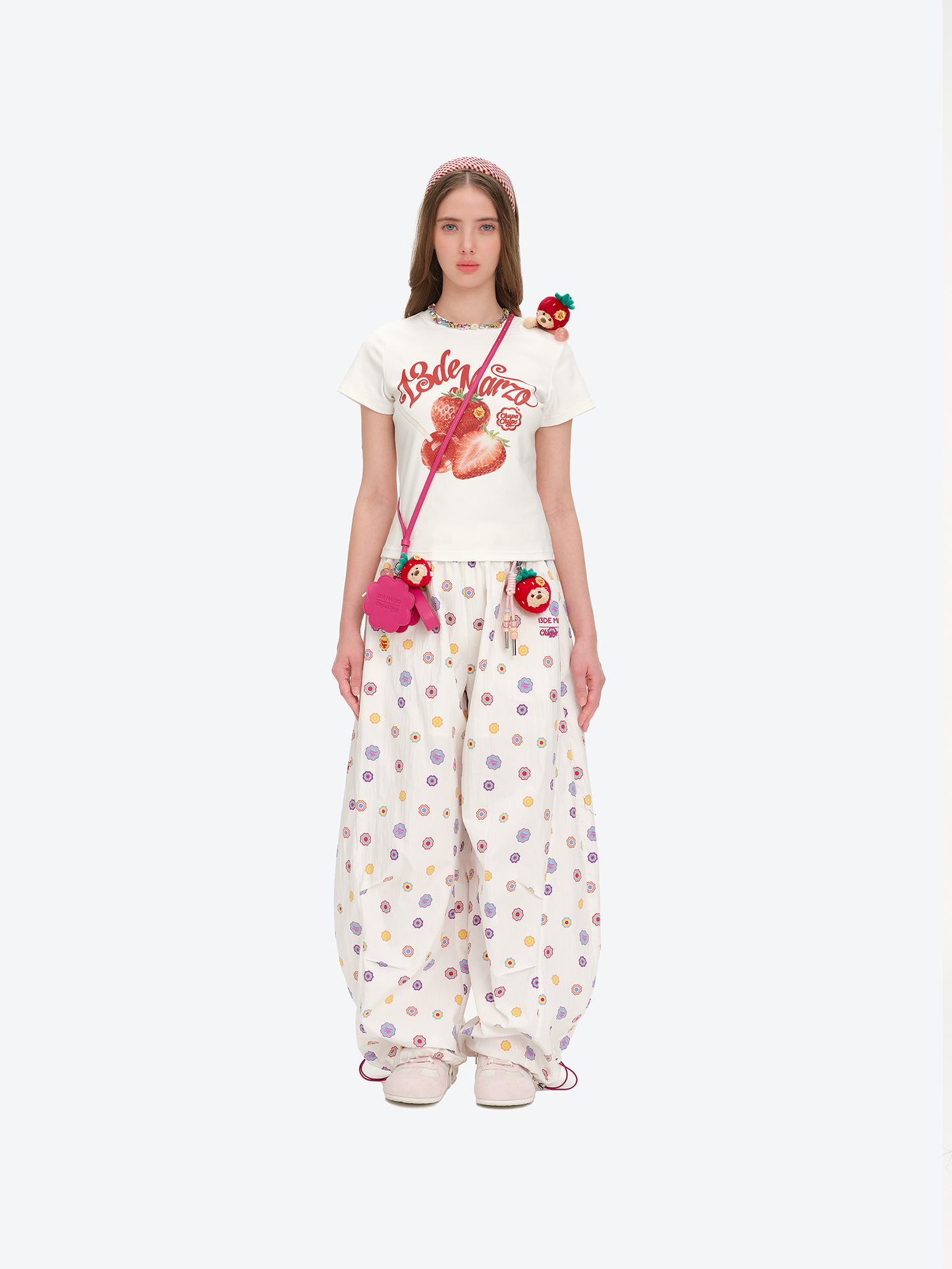 13DE MARZO Fruit Illustration Fitted T-shirt White - 13DE MARZO