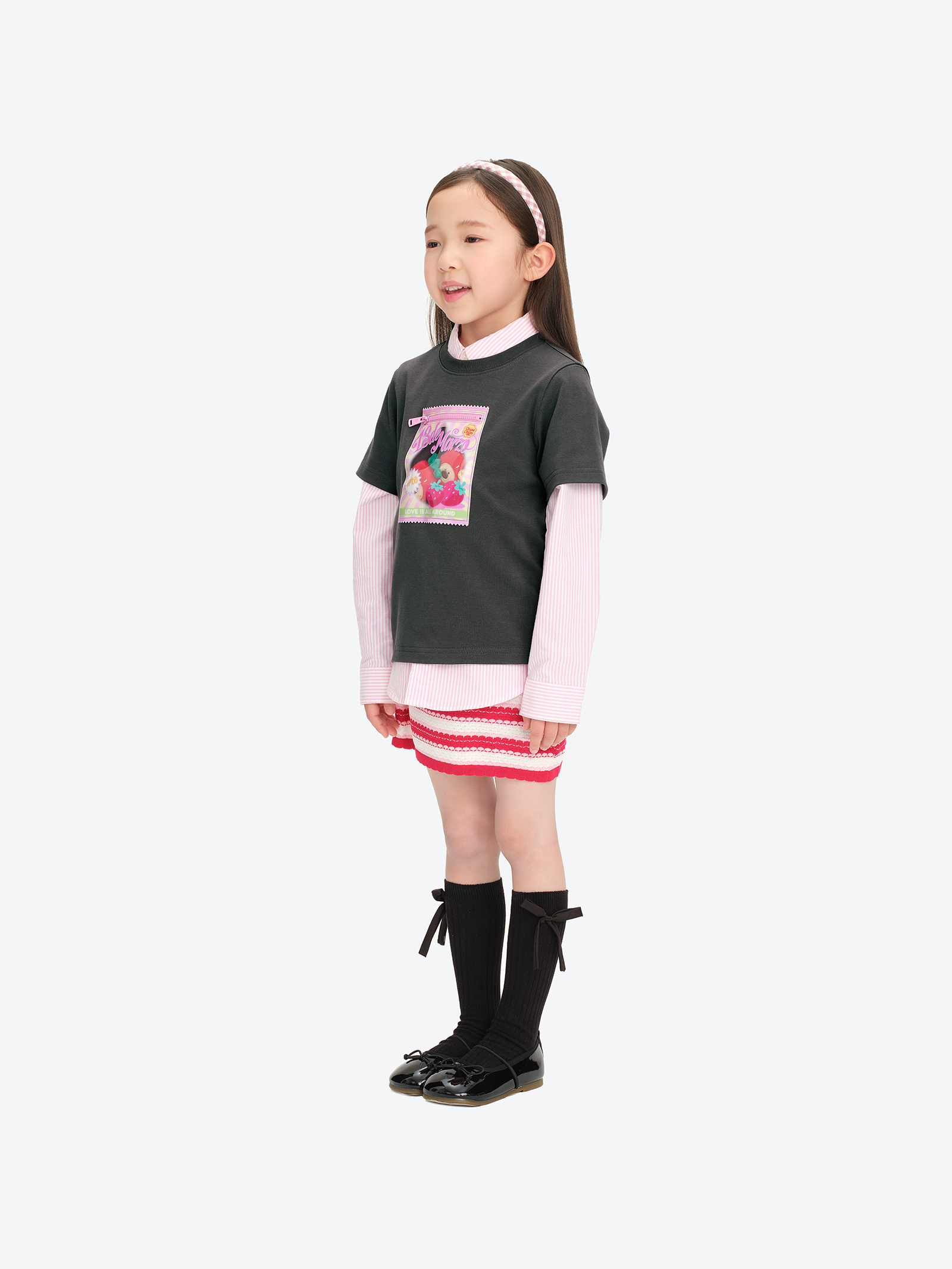 13DE MARZO BabyBear Candy Wrapper Print T-shirt Dark Gray - 13DE MARZO