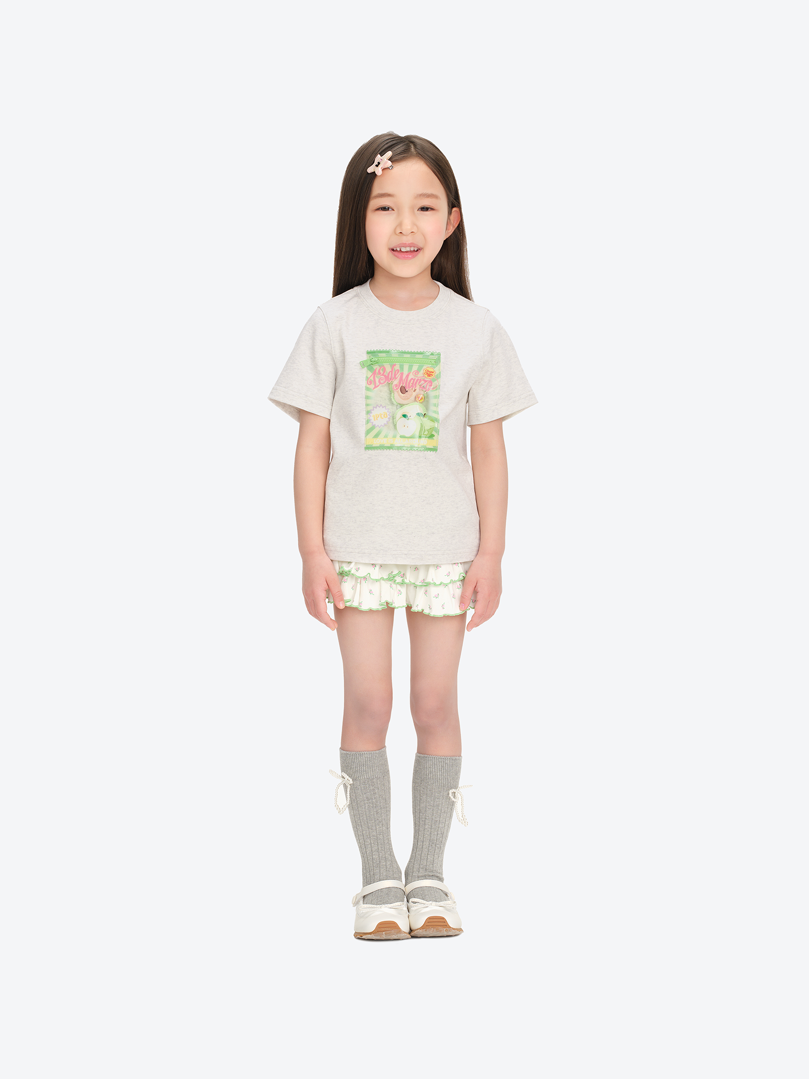 13DE MARZO BabyBear Candy Wrapper Print T-shirt Grey - 13DE MARZO