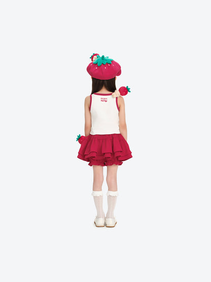 13DE MARZO BabyBear Lace Peplum Bloomer Shorts Red - 13DE MARZO