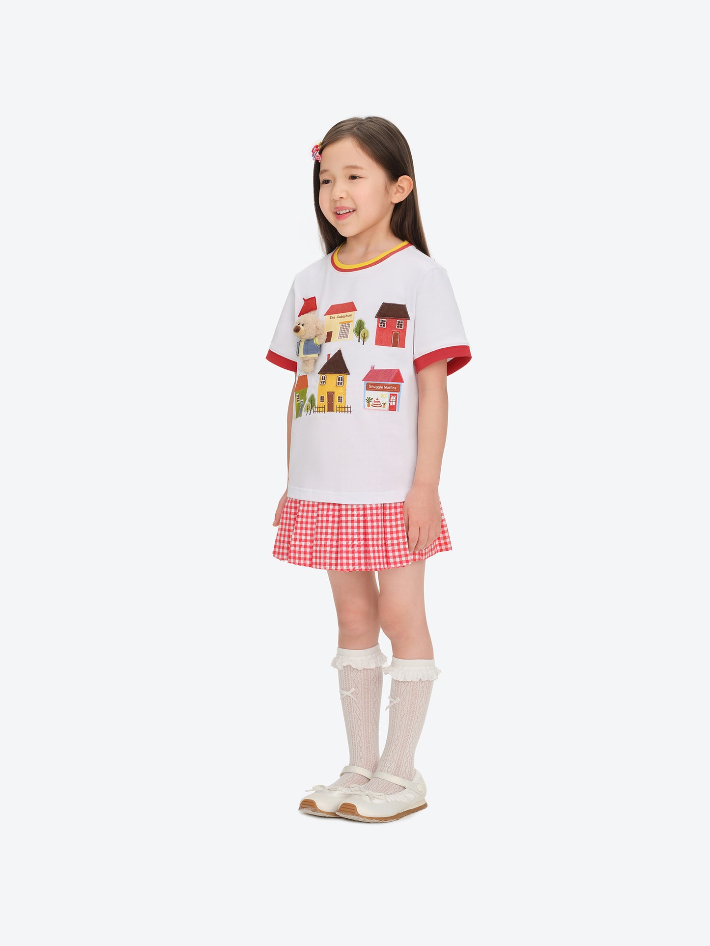 13DE MARZO BabyBear Town Illustration T-shirt White - 13DE MARZO