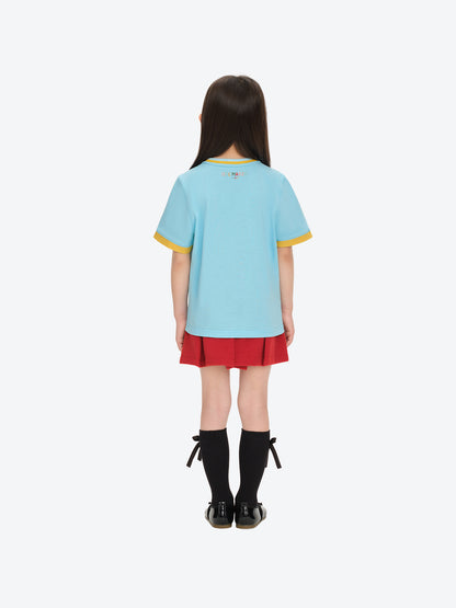 13DE MARZO BabyBear Town Illustration T-shirt Blue - 13DE MARZO