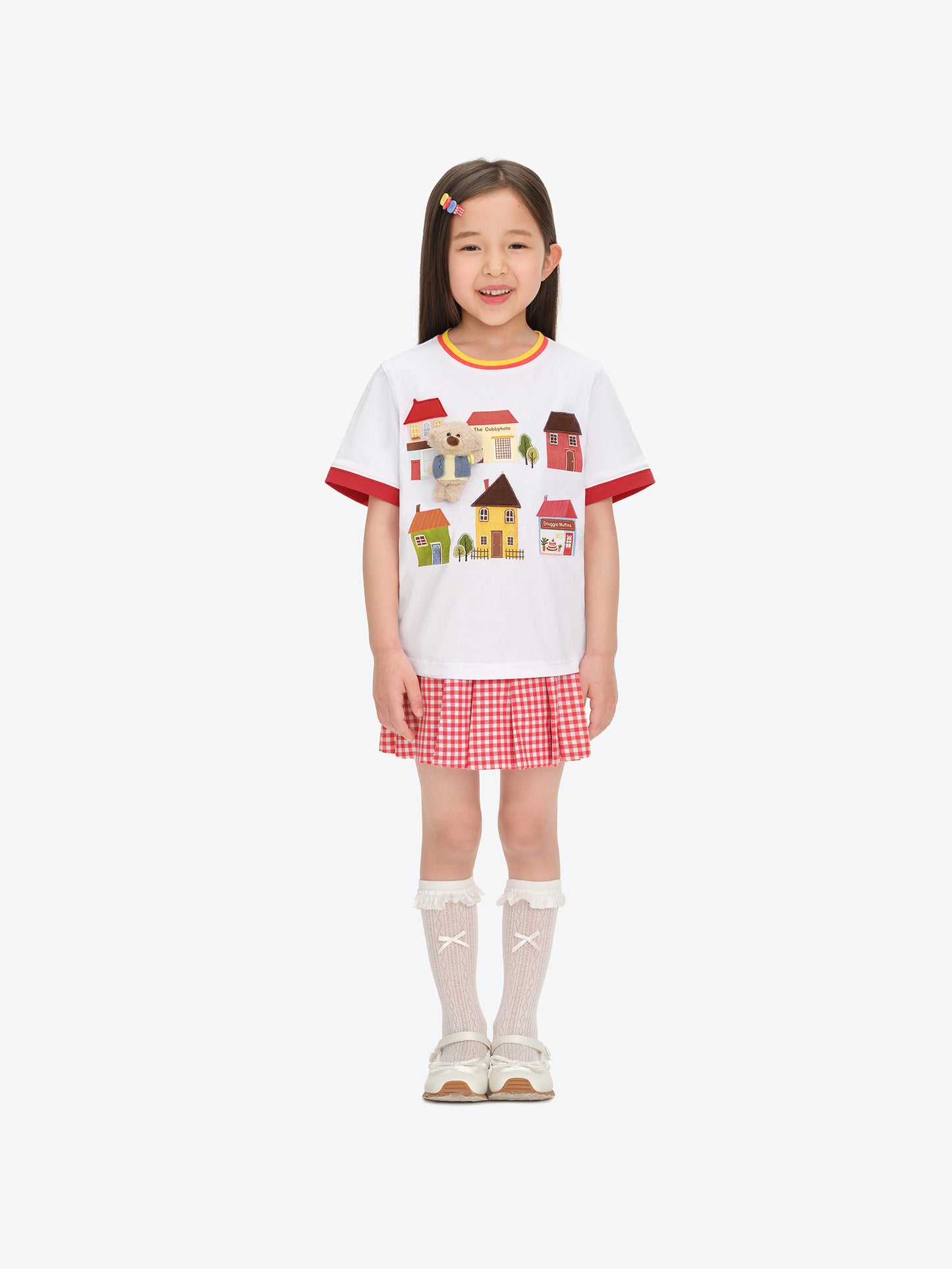 13DE MARZO BabyBear Town Illustration T-shirt White - 13DE MARZO