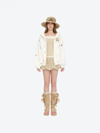 13DE MARZO Woven Straw Hat Khaki - 13DE MARZO