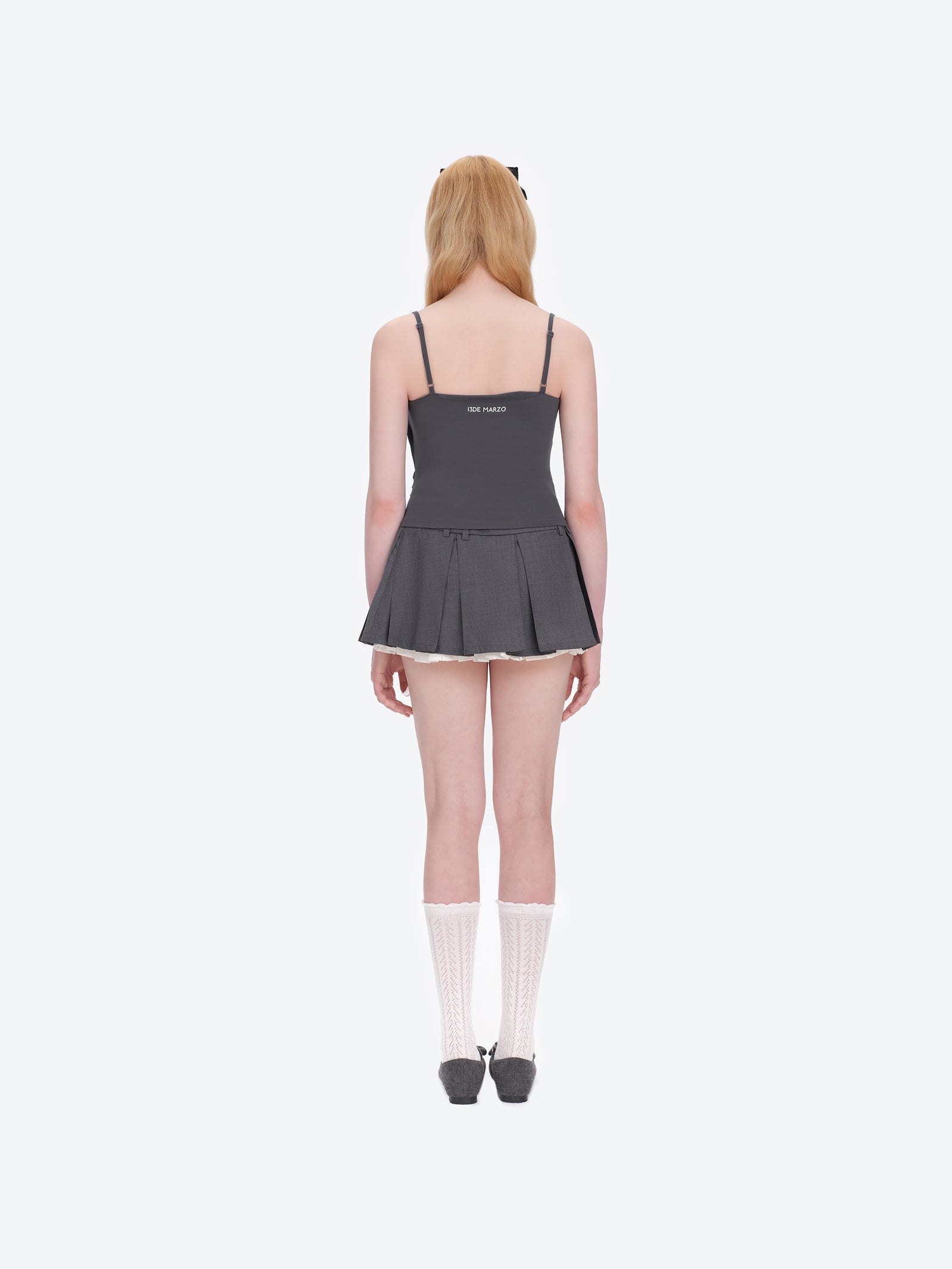 13DE MARZO Bear Shimmer Bow  Camisole Grey - 13DE MARZO