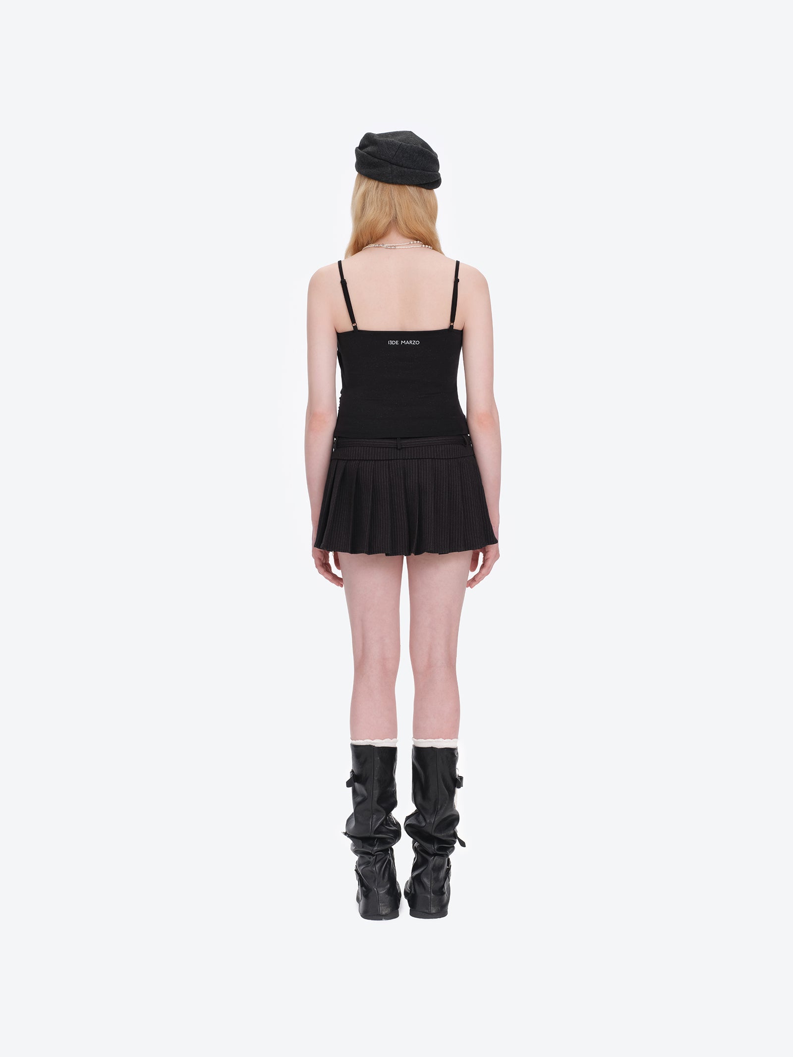 13DE MARZO Bear Shimmer Bow  Camisole Black - 13DE MARZO
