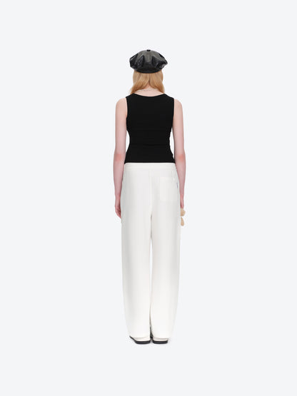 13DE MARZO Pocket Bear Wide-leg Sweatpants White - 13DE MARZO