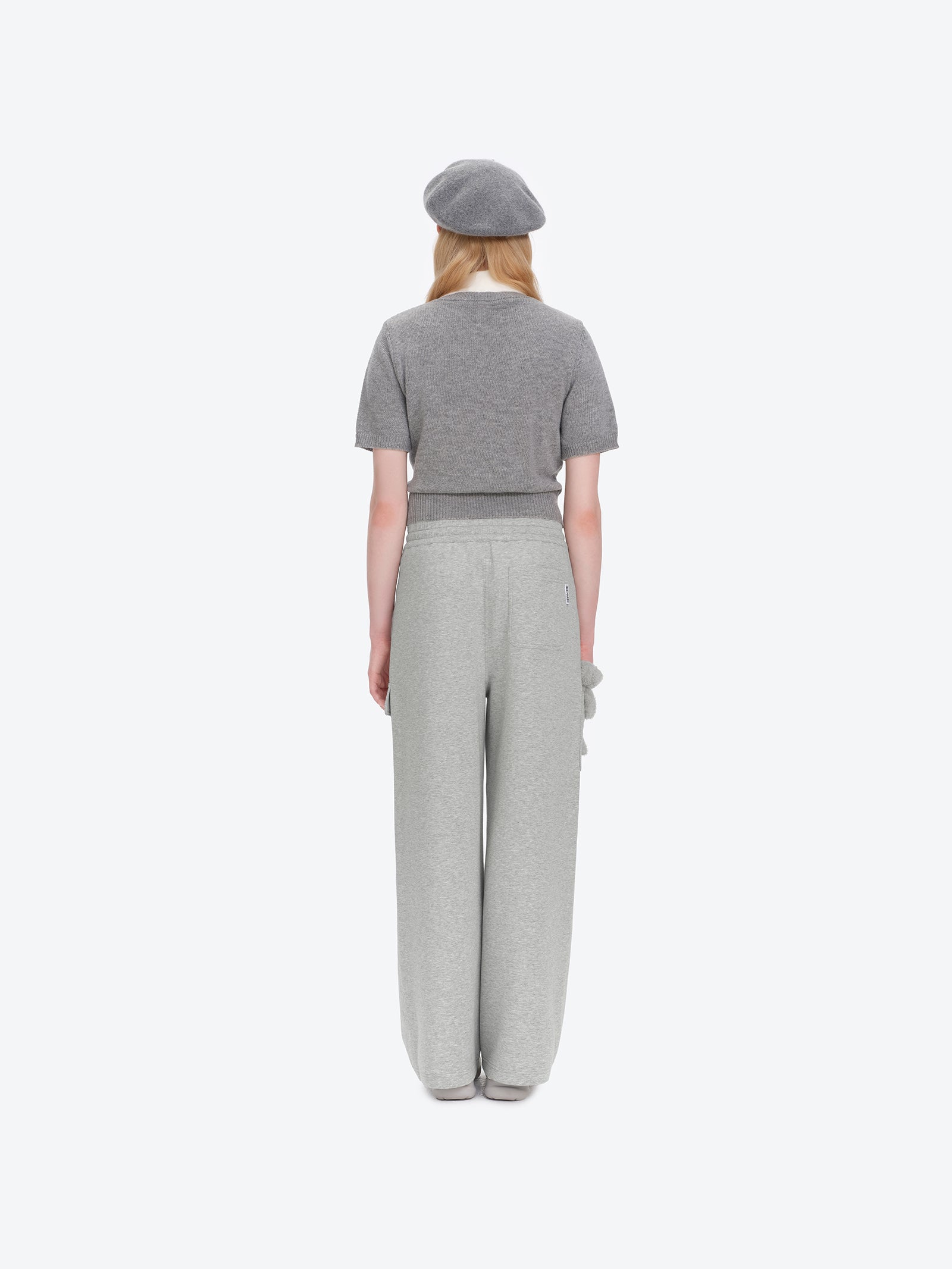 13DE MARZO Pocket Bear Wide-leg Sweatpants Grey - 13DE MARZO