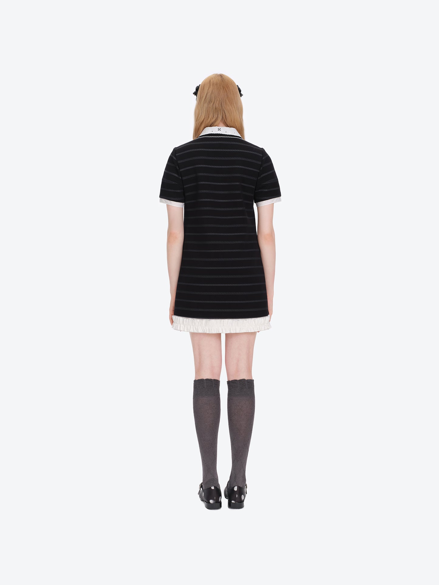 13DE MARZO Bear Color-Block Polo Dress