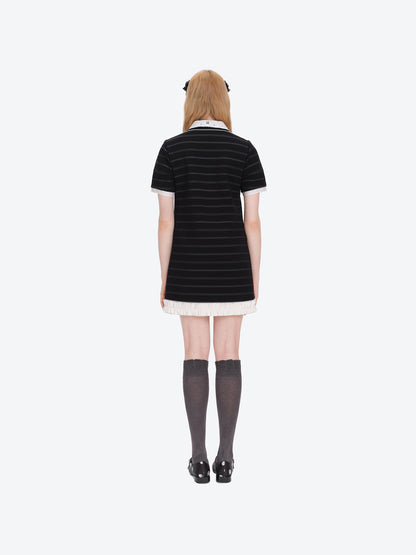 13DE MARZO Bear Color-Block Polo Dress
