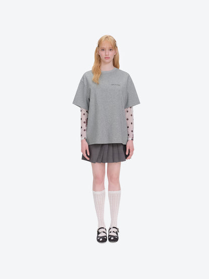 13DE MARZO Shimmer Logo Print Bear T-shirt Grey - 13DE MARZO