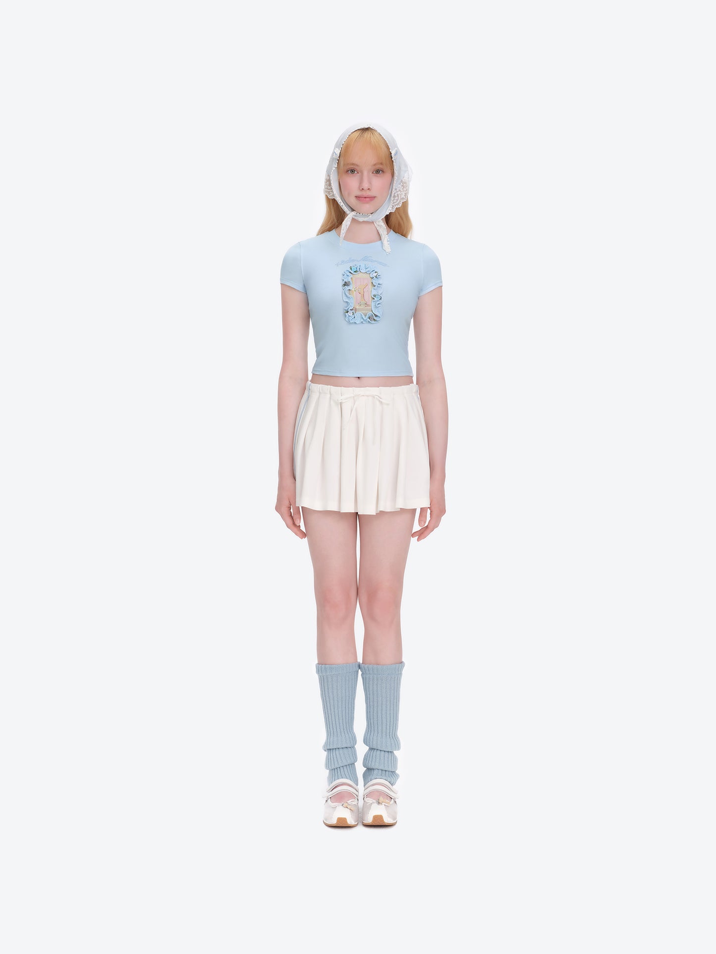 13DE MARZO Floral Illustration Tight Tee - 13DE MARZO