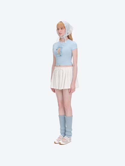 13DE MARZO Floral Illustration Tight Tee - 13DE MARZO