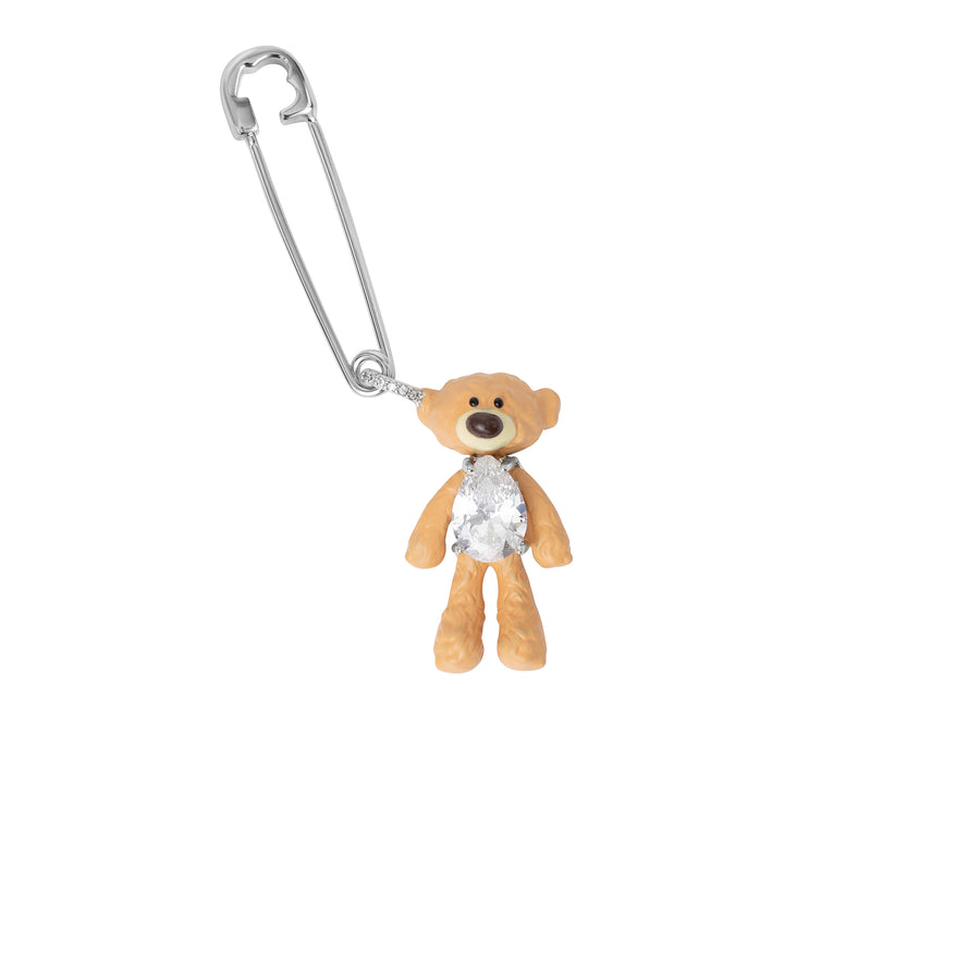 13DE MARZO Zirconia Bear Pendant Ear Pin - 13DE MARZO