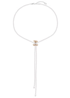 13DE MARZO Cute Sitting Bear Long Necklace