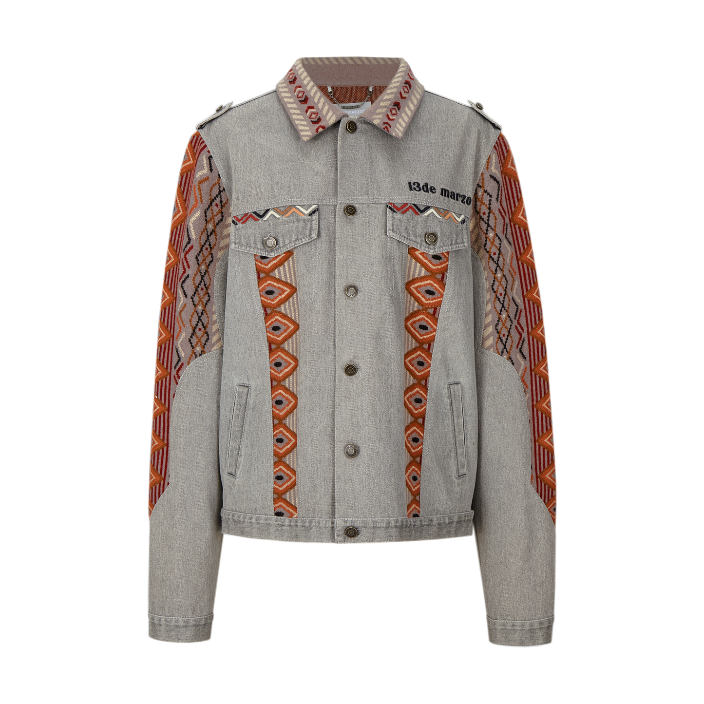 13DE MARZO Tribe Hunting Totem Patch Jacket