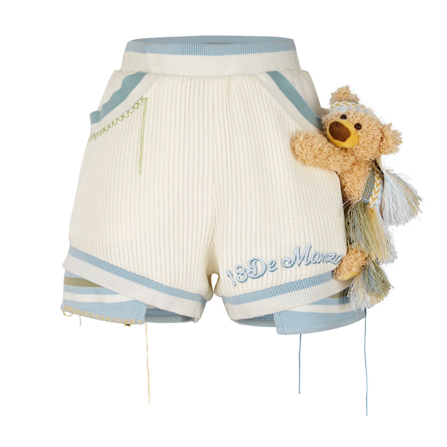 13DE MARZO Bear Deconstruct Knit Shorts