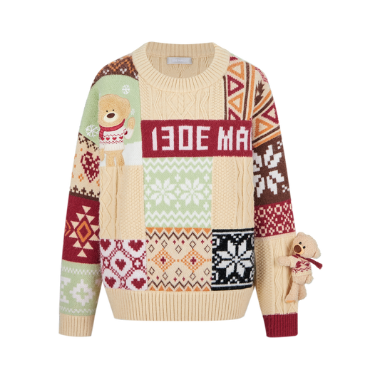 13DE MARZO Vintage Pattern Sweater