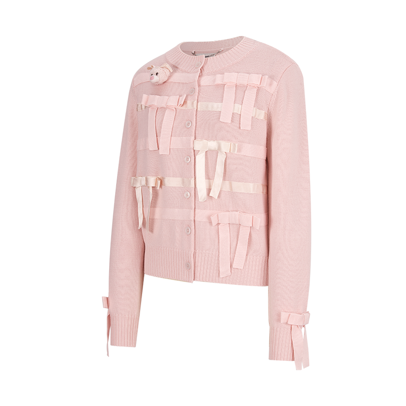 13DE MARZO Bow Detail Knitted Cardigan