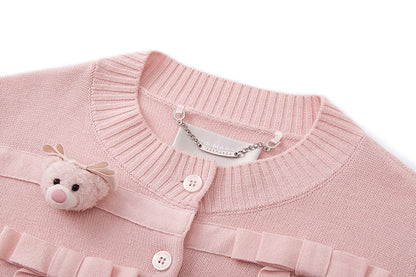 13DE MARZO Bow Detail Knitted Cardigan