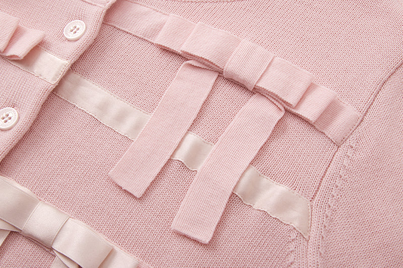 13DE MARZO Bow Detail Knitted Cardigan