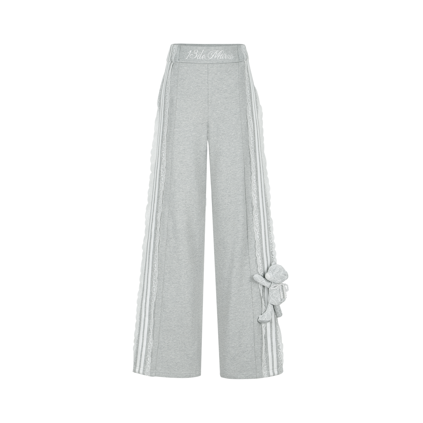 13DE MARZO Bear Stripe Lacy Pants