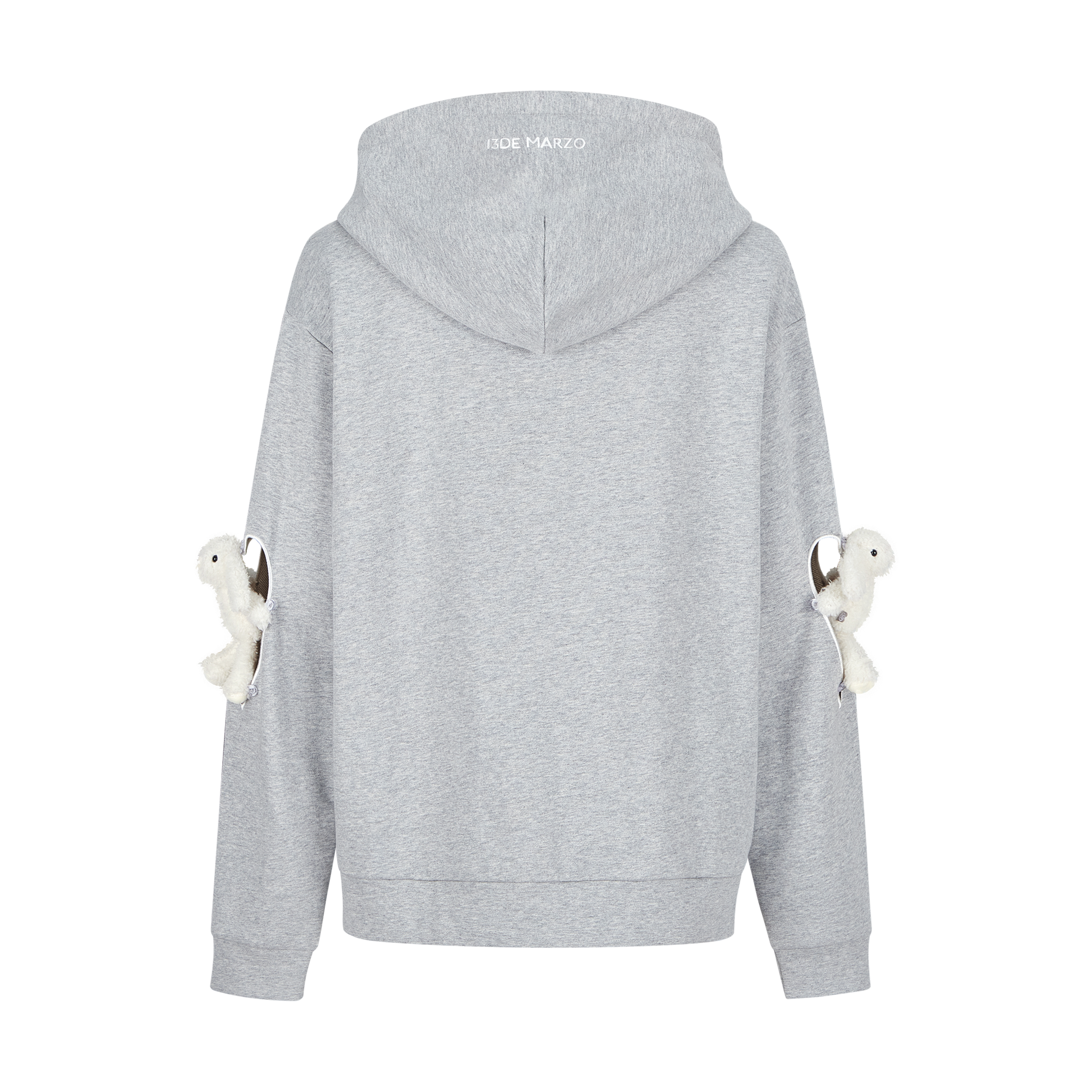 13DE MARZO Doozoo Hollow Heart Zip Hoodie